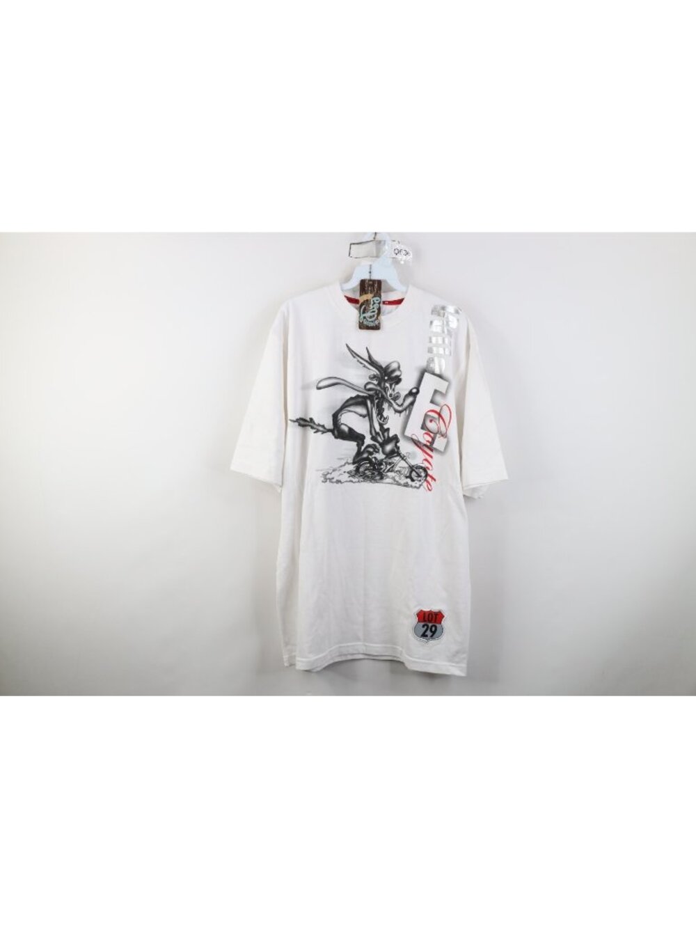 Deadstock Vintage Y2K Lot 29 Mens Large Looney Tunes Wile E Coyote T-Shirt White